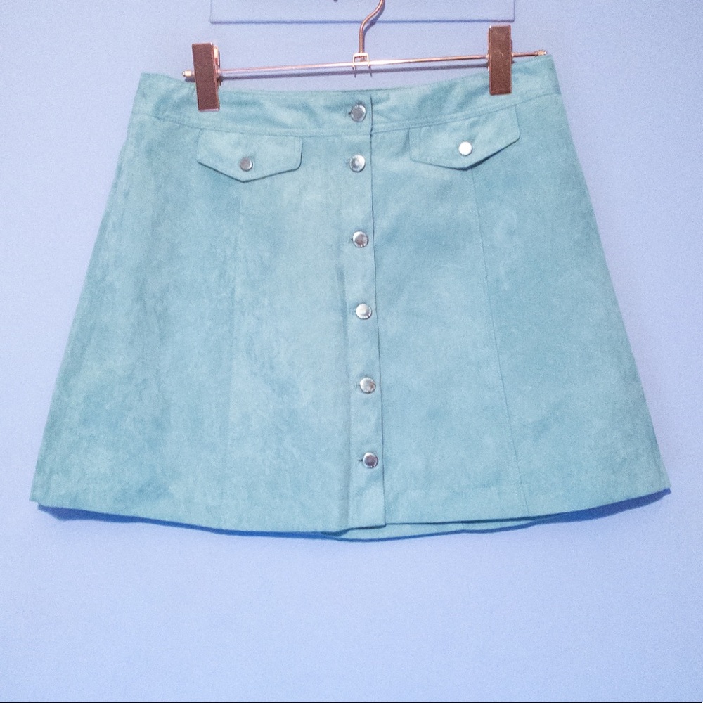 H&M Mint/Sage Green A-Line Mini Skirt